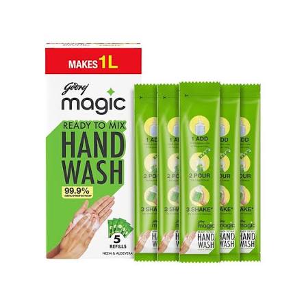 Godrej Protekt Mr. Magic Hand Wash Mix (Makes 1 ltr) 5 x 9 g